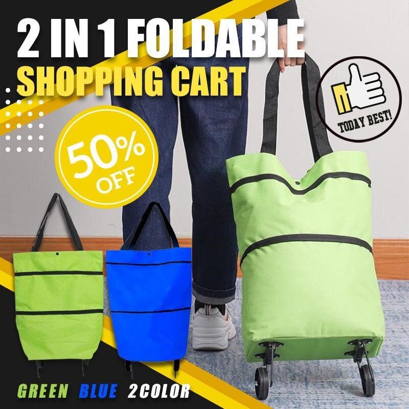 2 In 1 Foldable Waterproof Shopping Cart - Cartnoova
