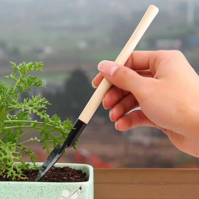 3-Piece Mini Wood and Metal Gardening Tool Set - Cartnoova