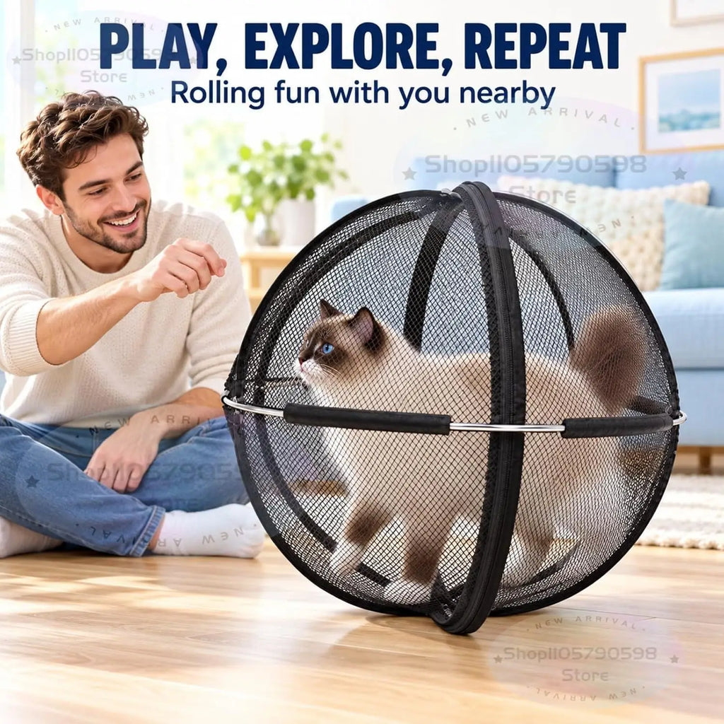 Title: PurrSphere™ 360° Pop-Up Cat Playpen