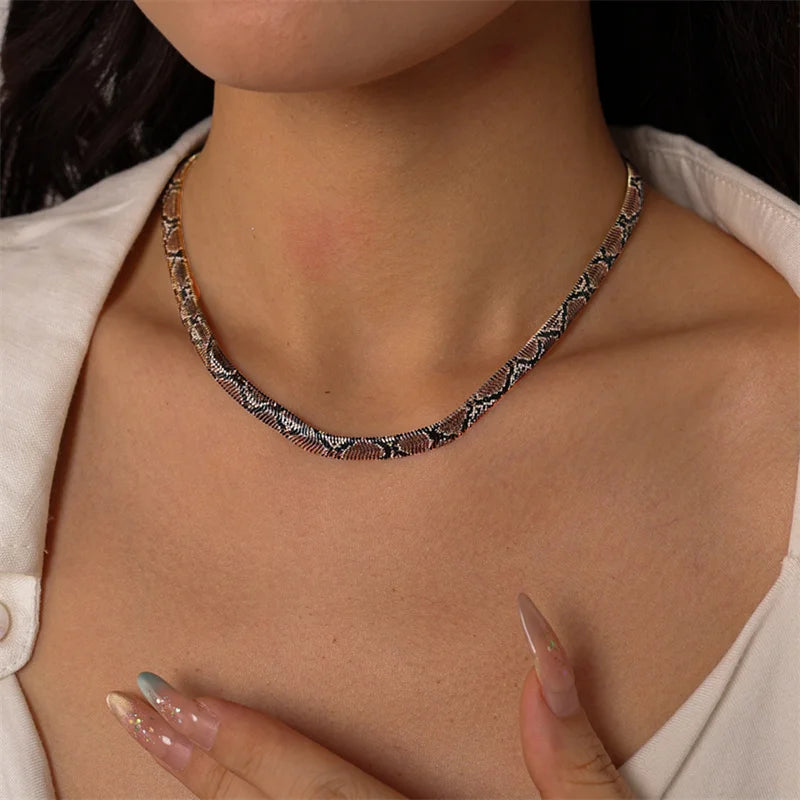 Serpenta™ Snake-Print Egyptian Necklace