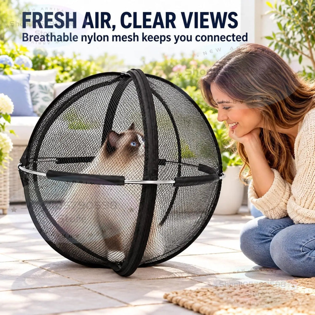 Title: PurrSphere™ 360° Pop-Up Cat Playpen