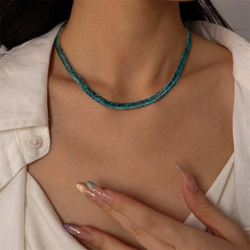 Serpenta™ Snake-Print Egyptian Necklace