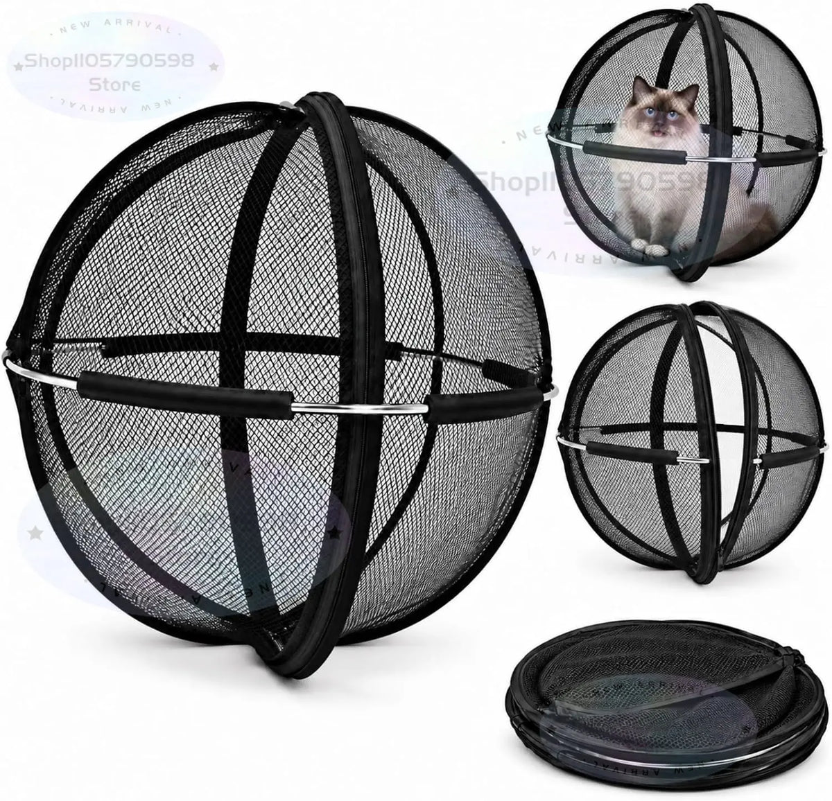 Title: PurrSphere™ 360° Pop-Up Cat Playpen