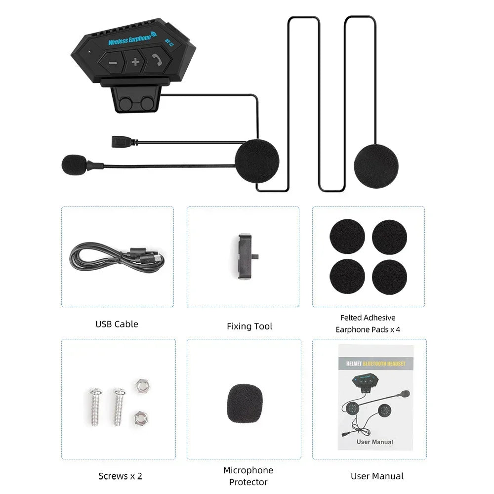 AT12 Motorcycle Helmet Bluetooth Headset™
