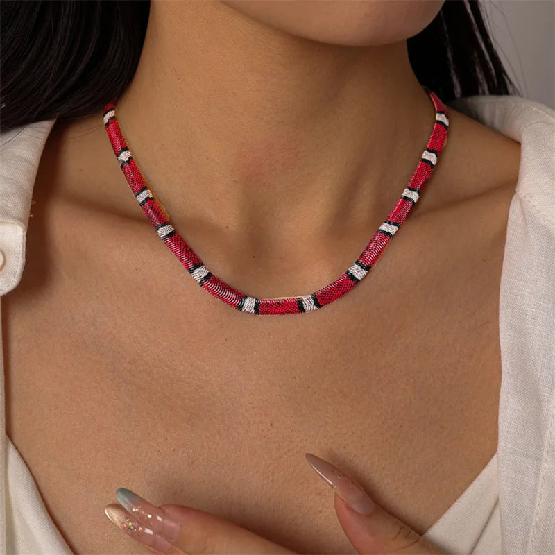 Serpenta™ Snake-Print Egyptian Necklace