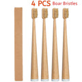 Cartnoova Boar Bristle Bamboo Toothbrushes – 4 Pack [Full Set]