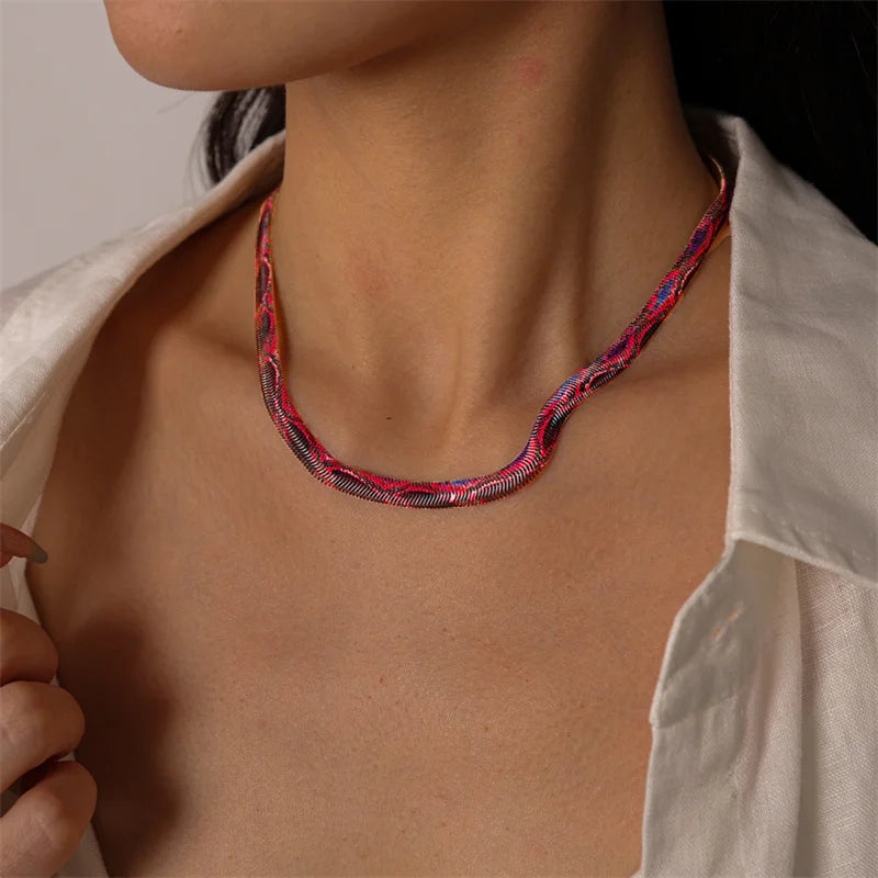 Serpenta™ Snake-Print Egyptian Necklace