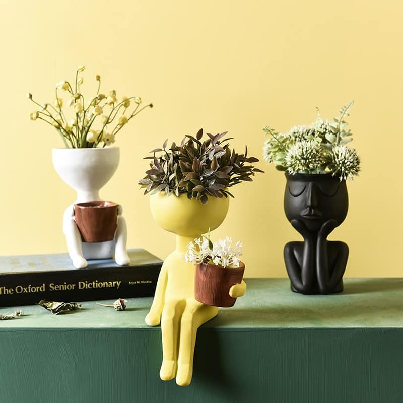 Abstract Human Figure Plant Pot Decor - Cartnoova