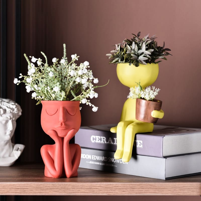 Abstract Human Figure Plant Pot Decor - Cartnoova