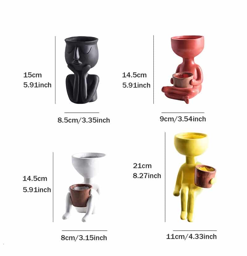 Abstract Human Figure Plant Pot Decor - Cartnoova