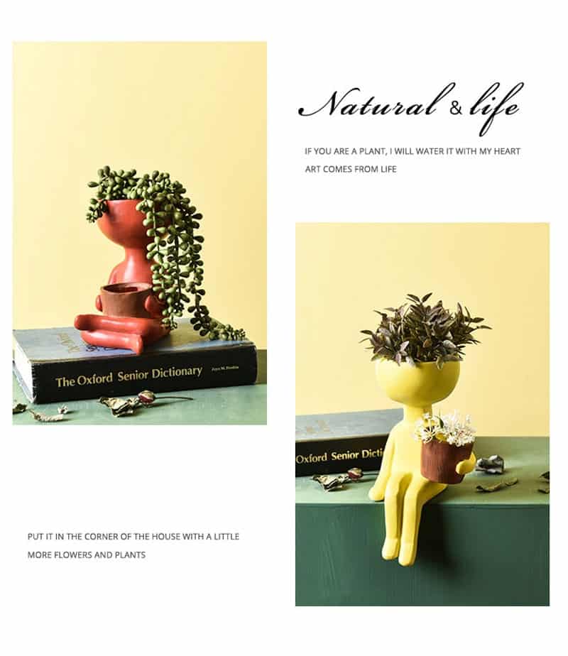 Abstract Human Figure Plant Pot Decor - Cartnoova