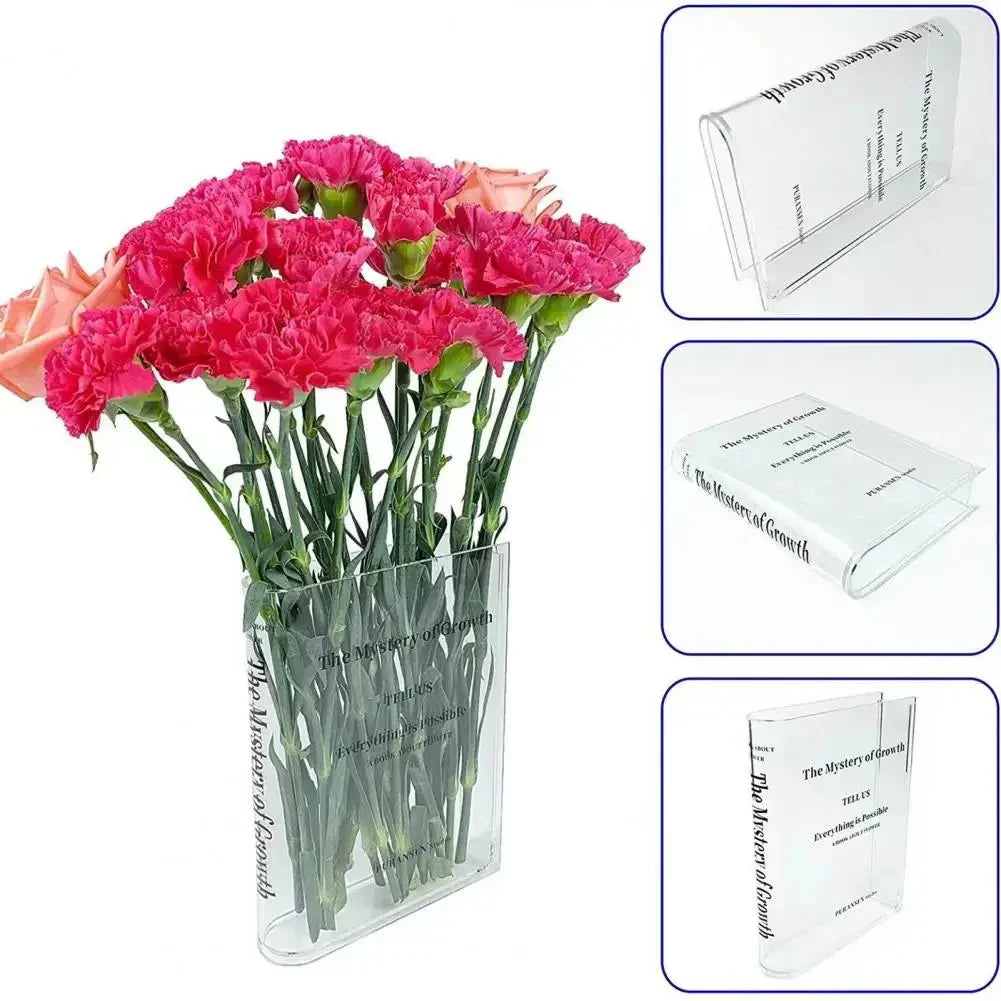 AcrylFlora™ - Unique Clear Book Flower Vase - Cartnoova