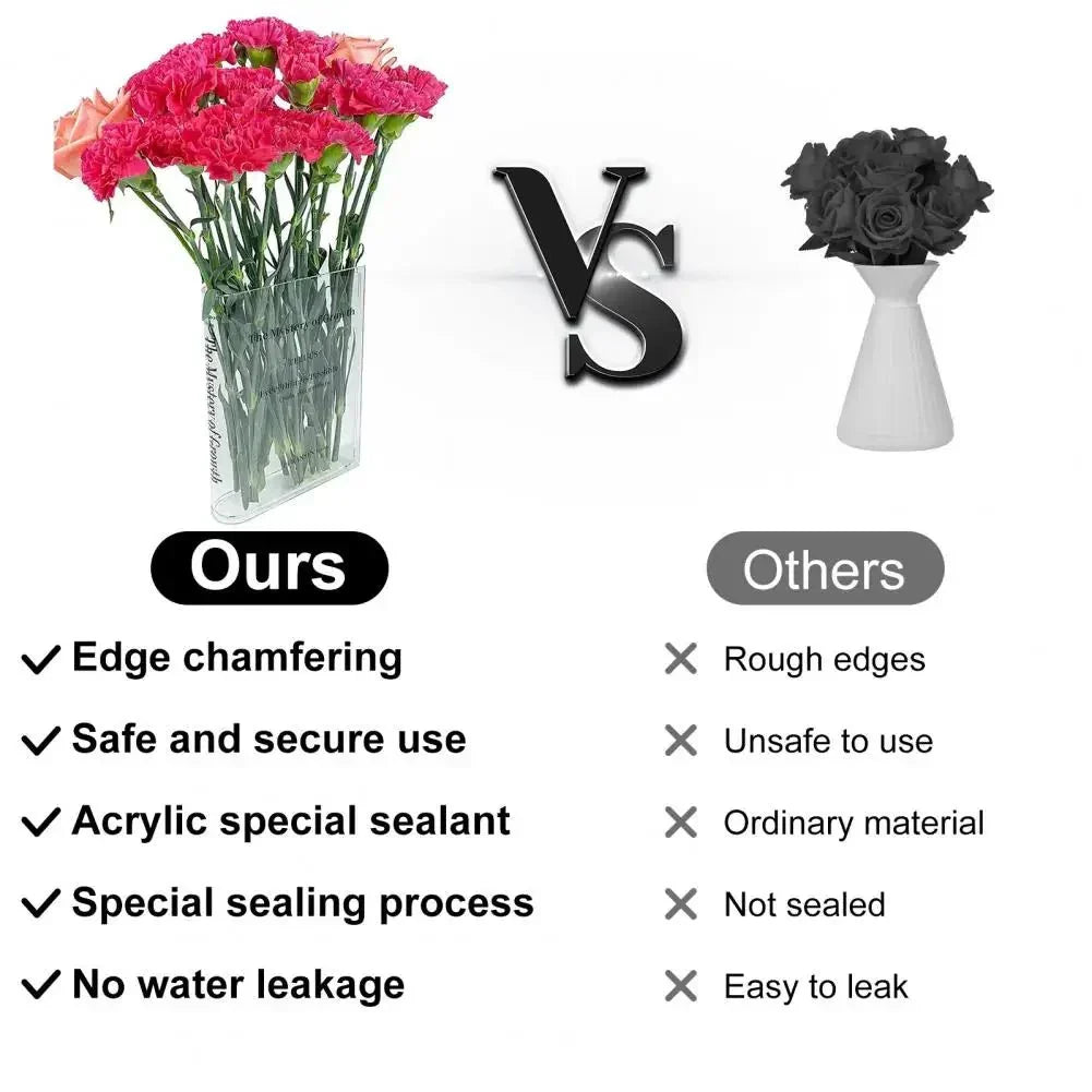 AcrylFlora™ - Unique Clear Book Flower Vase - Cartnoova