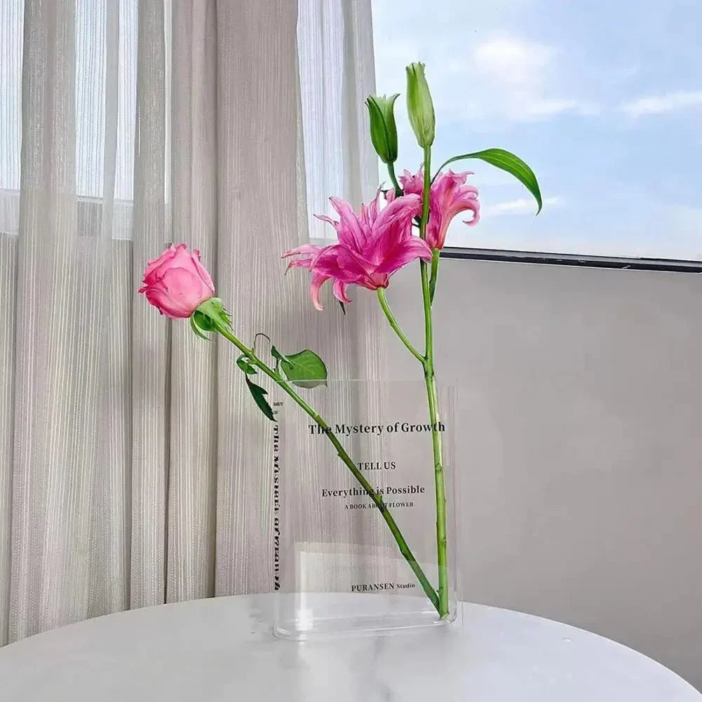 AcrylFlora™ - Unique Clear Book Flower Vase - Cartnoova