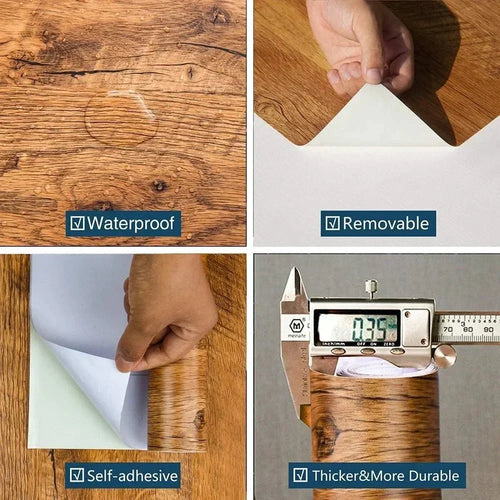 AdheWood™ - Wood Grain Self Adhesive Vinyl Film Roll - Cartnoova
