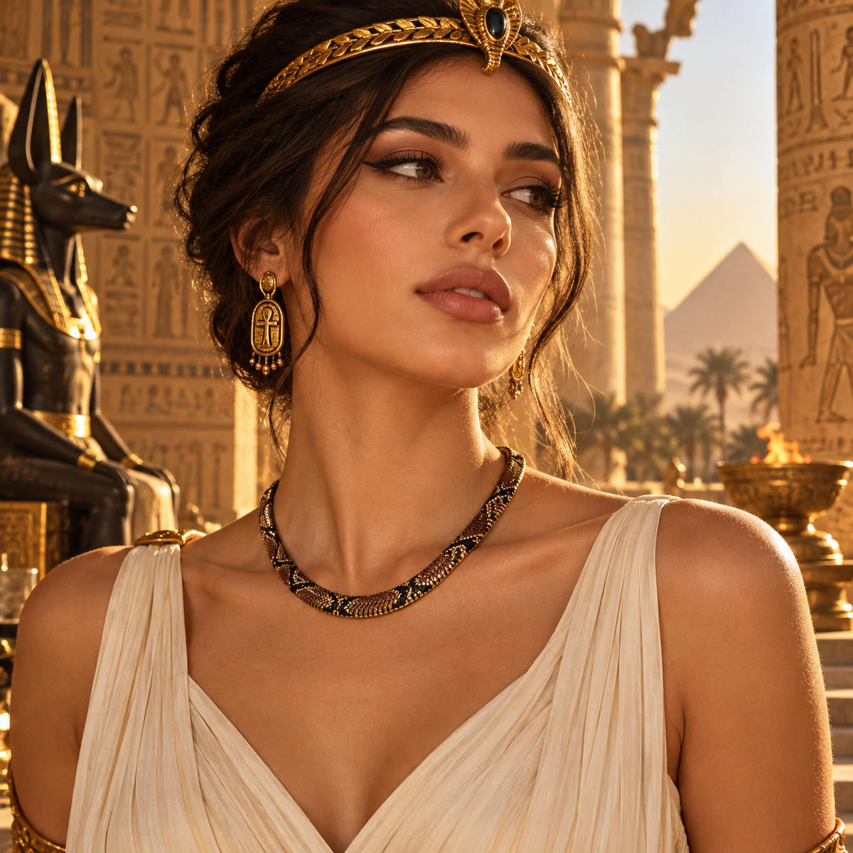 Serpenta™ Snake-Print Egyptian Necklace