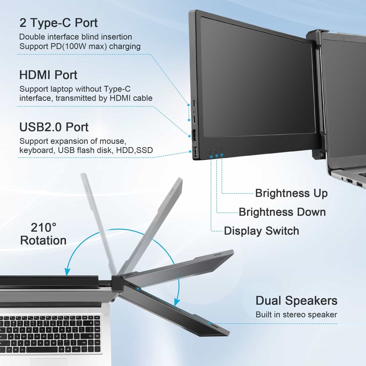 DoubleScreen ™ - Smart Portable Laptop Monitor Extender - Cartnoova