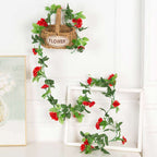 Faux Silk Rose Flower Ivy Vine Garland - Cartnoova