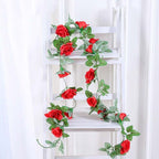 Faux Silk Rose Flower Ivy Vine Garland - Cartnoova