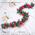 Faux Silk Rose Flower Ivy Vine Garland - Cartnoova