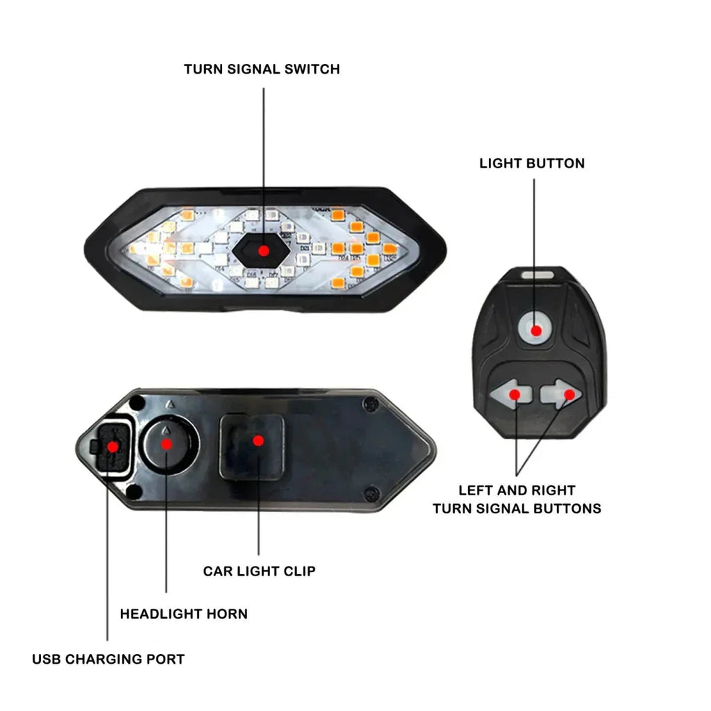 GlowAlert™ - Bicycle LED Rechargeable Warning Tail Light - Cartnoova