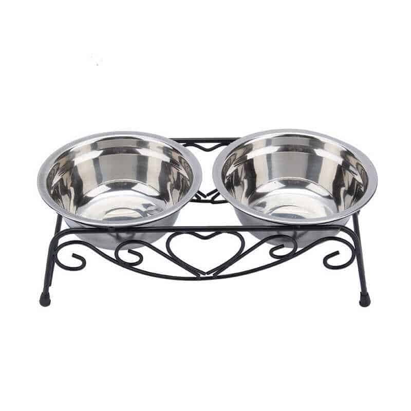 Iron Heart Stainless Steel Pet Bowls and Stand - Cartnoova