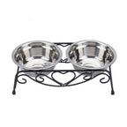 Iron Heart Stainless Steel Pet Bowls and Stand - Cartnoova