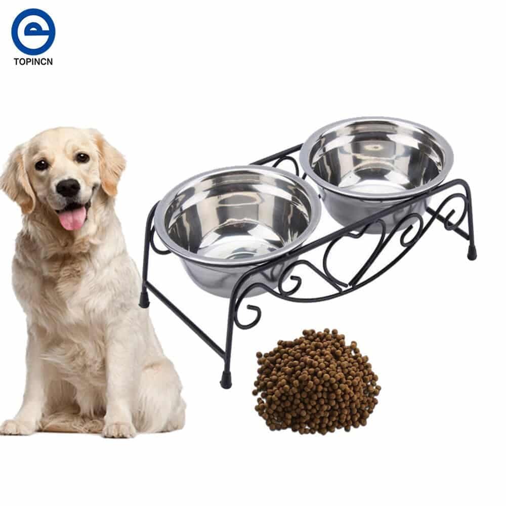 Iron Heart Stainless Steel Pet Bowls and Stand - Cartnoova