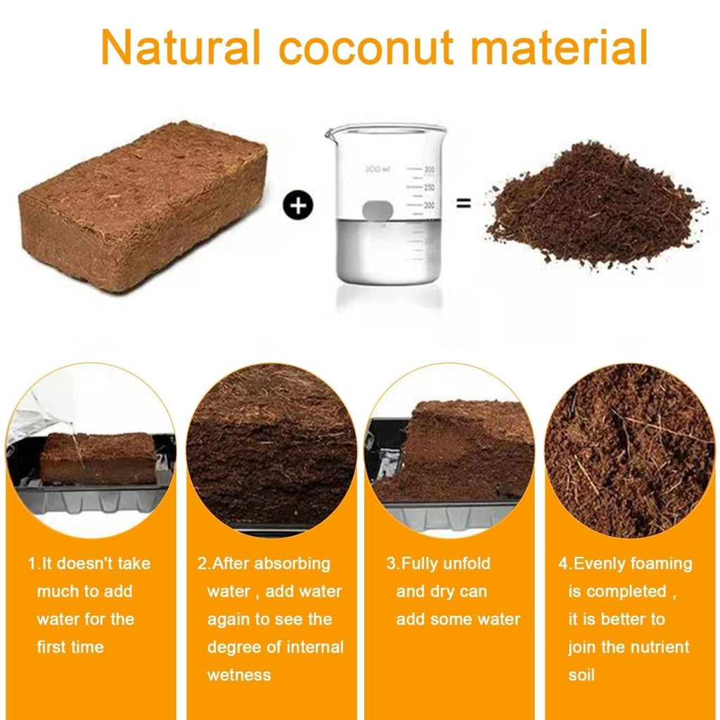 New 9L Coco Coir Brick Compressed Soil - Cartnoova
