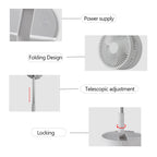 PrimeFan 8.7inch Rechargeable Portable USB Fan - Cartnoova