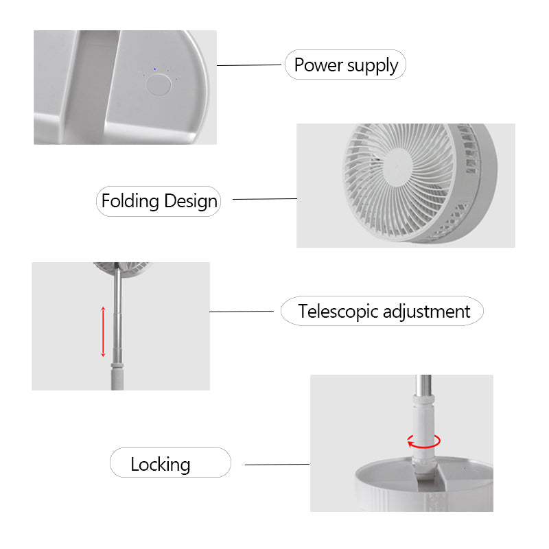 PrimeFan 8.7inch Rechargeable Portable USB Fan - Cartnoova