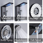 Rainfall Shower ™ - Luxurious 6-Stage LED Shower Panel with Massage Jets and Temperature Screen - Cartnoova