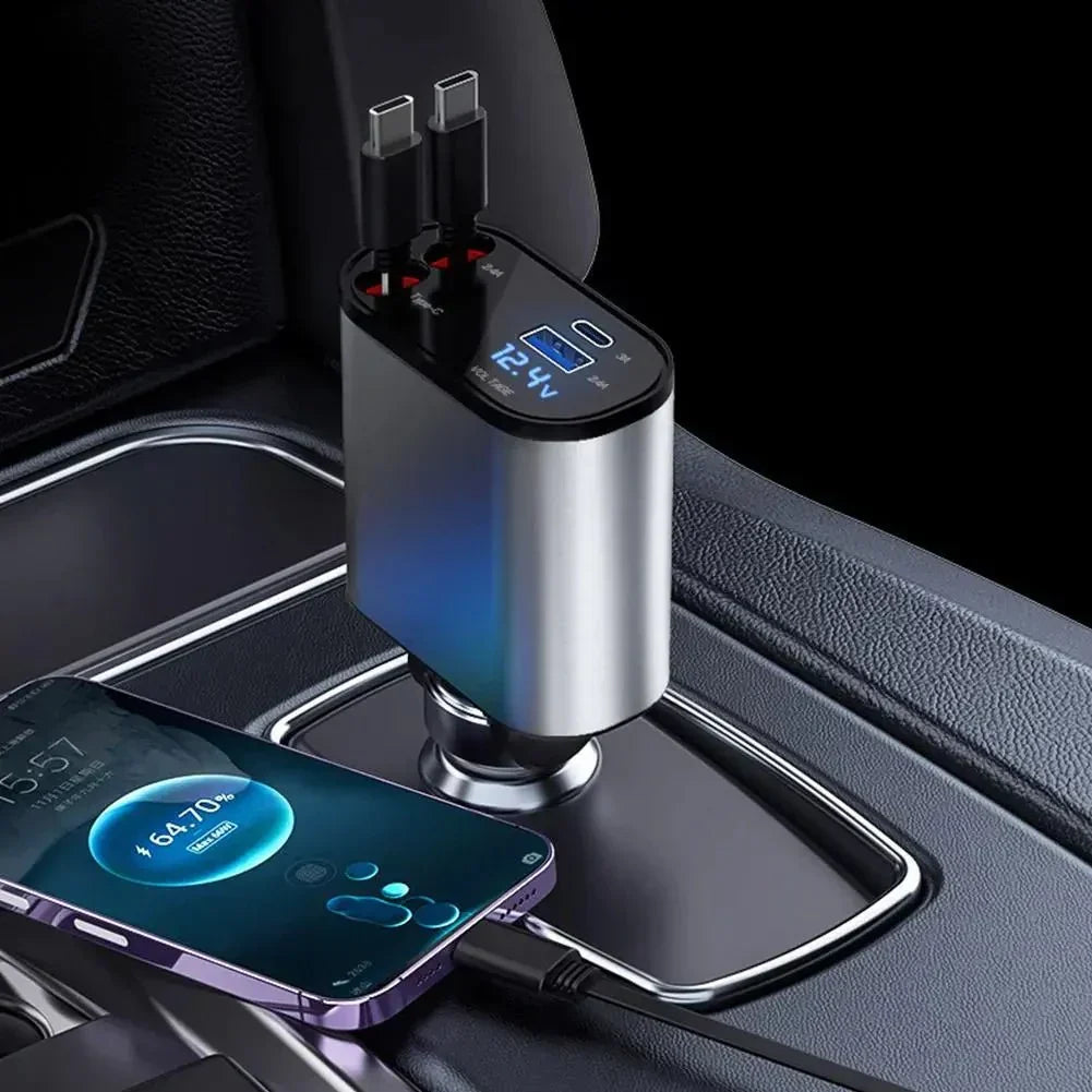RapidLink™ - 100W 4 IN 1 Retractable Car Charger - Cartnoova