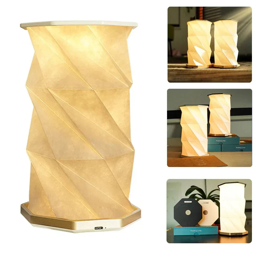 RetroGlow™ - Vintage Wooden Folding Paper USB Rechargeable Lantern - Cartnoova