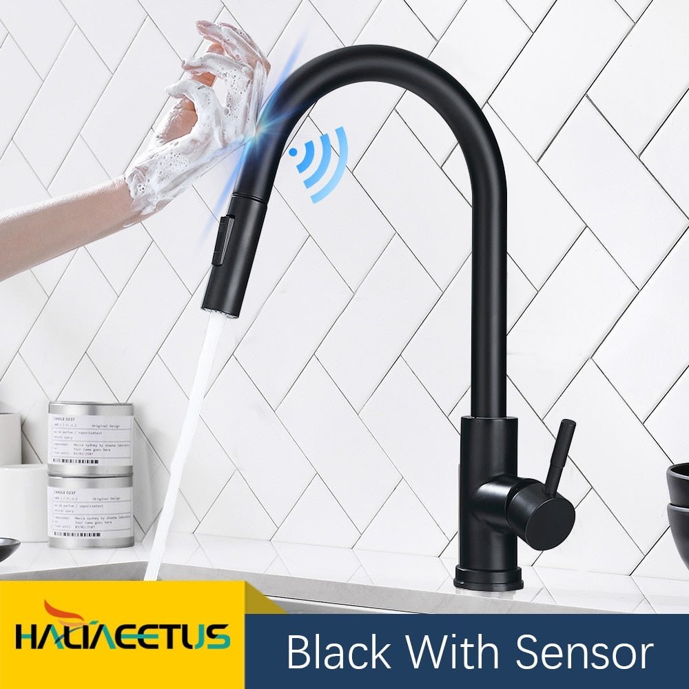 Smart Stainless Steel Sensor Kitchen Faucet [With Pull Out & Spray Head] - Cartnoova