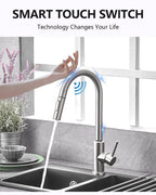 Smart Stainless Steel Sensor Kitchen Faucet [With Pull Out & Spray Head] - Cartnoova