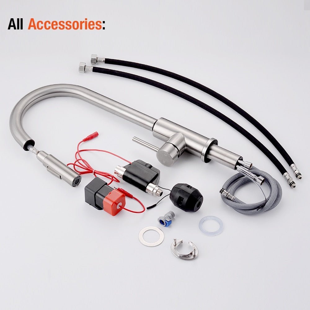 Smart Stainless Steel Sensor Kitchen Faucet [With Pull Out & Spray Head] - Cartnoova