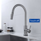 Smart Stainless Steel Sensor Kitchen Faucet [With Pull Out & Spray Head] - Cartnoova