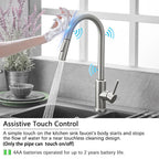 Smart Stainless Steel Sensor Kitchen Faucet [With Pull Out & Spray Head] - Cartnoova