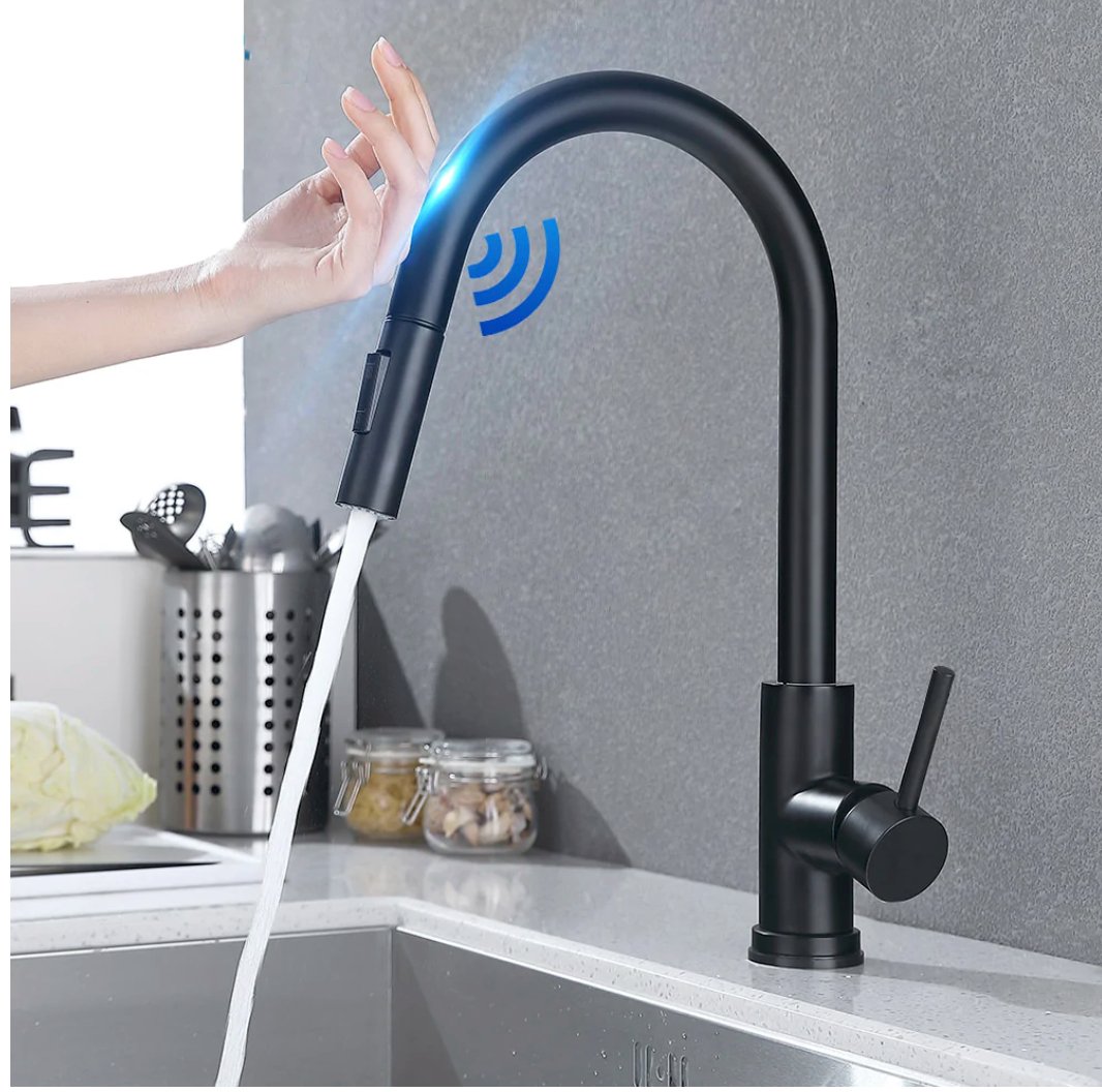 Smart Stainless Steel Sensor Kitchen Faucet [With Pull Out & Spray Head] - Cartnoova