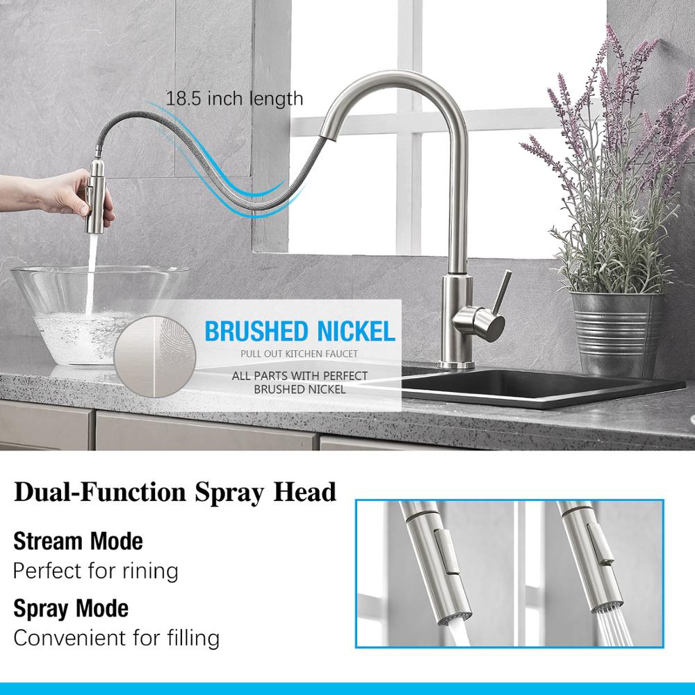 Smart Stainless Steel Sensor Kitchen Faucet [With Pull Out & Spray Head] - Cartnoova