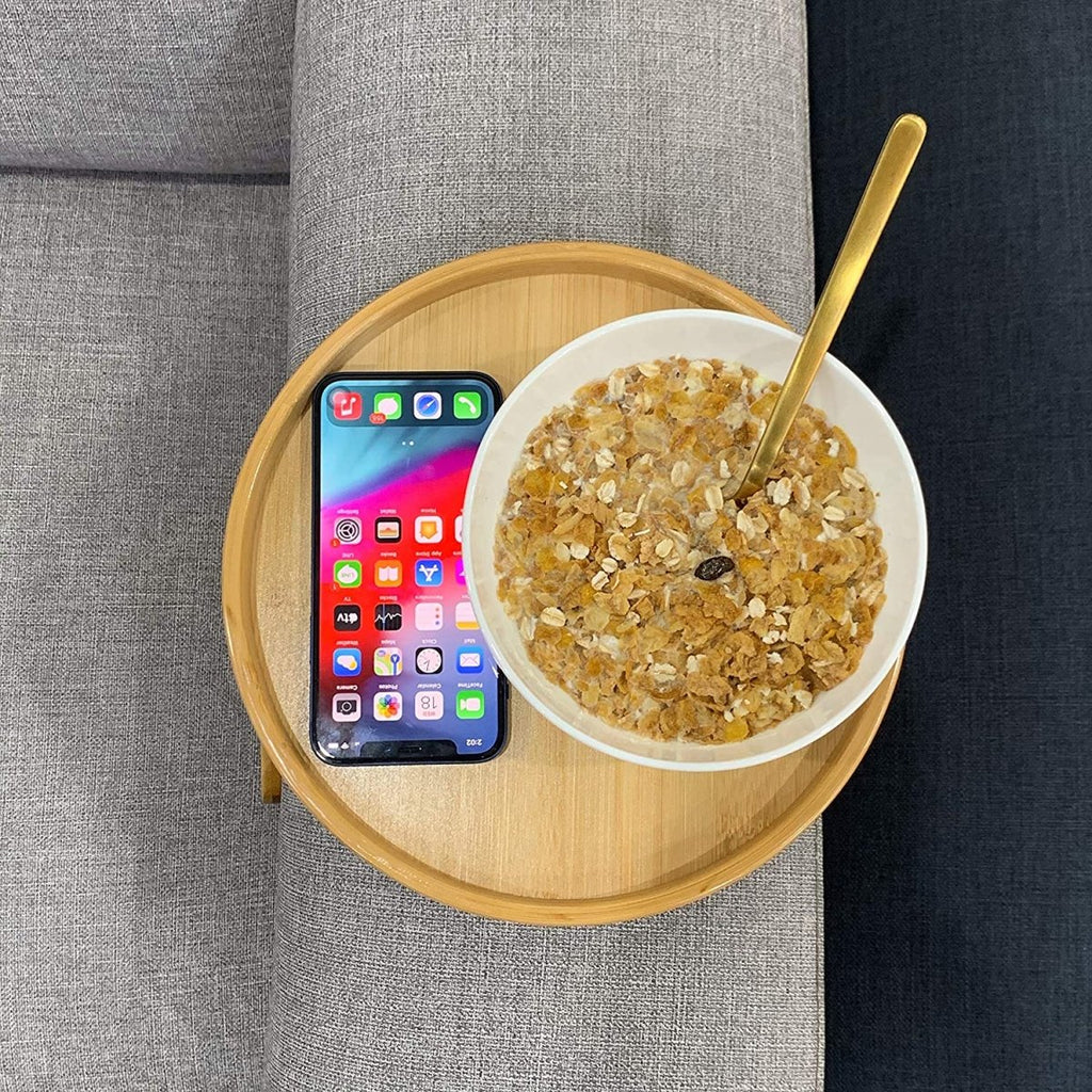 SnackTray™ - Natural Bamboo Sofa Tray For Coffee Snacks - Cartnoova