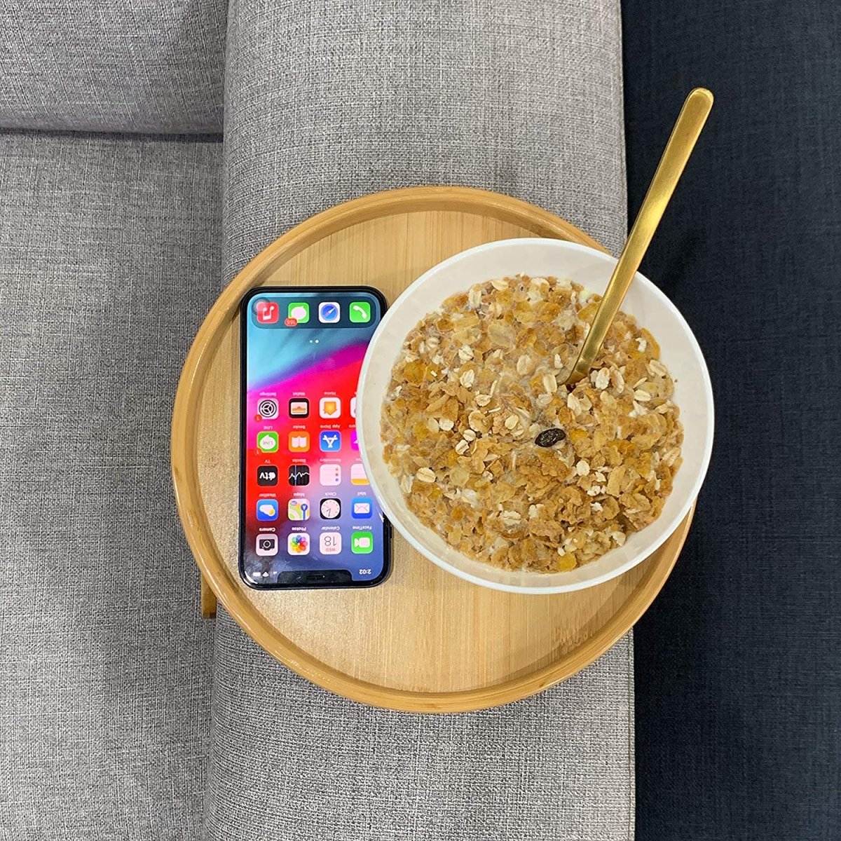 SnackTray™ - Natural Bamboo Sofa Tray For Coffee Snacks - Cartnoova