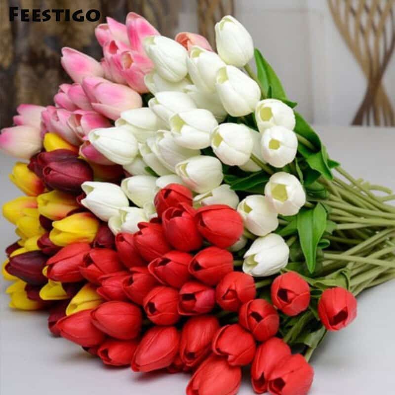 Spring Fresh Faux Silk Tulip Bouquet - Cartnoova