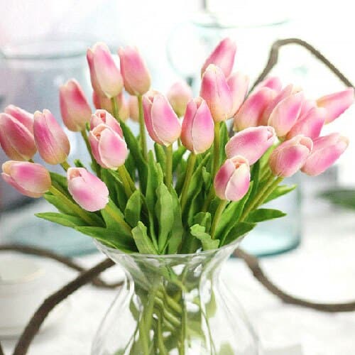 Spring Fresh Faux Silk Tulip Bouquet - Cartnoova