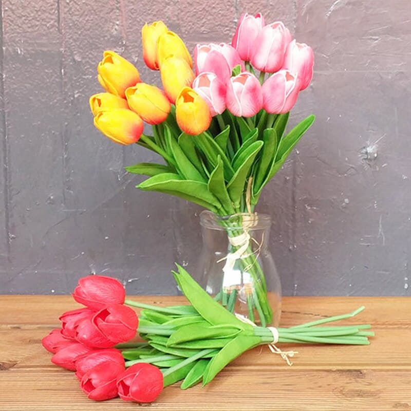 Spring Fresh Faux Silk Tulip Bouquet - Cartnoova